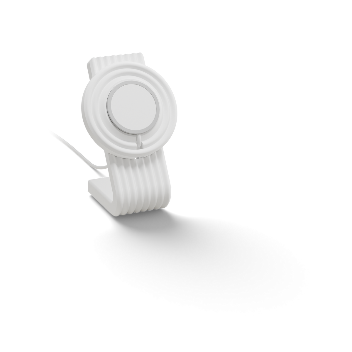 Charging pair layer: White Zen MagSafe Charger Stand with its cable