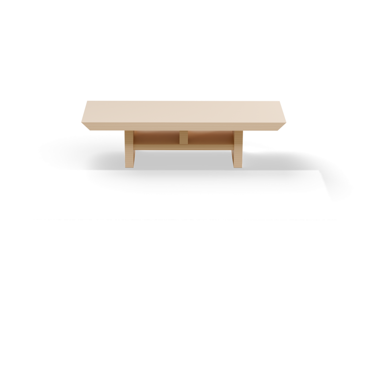 Cozy desk set layer: Medium Zen Desk Shelf in maple behind the Medium mat