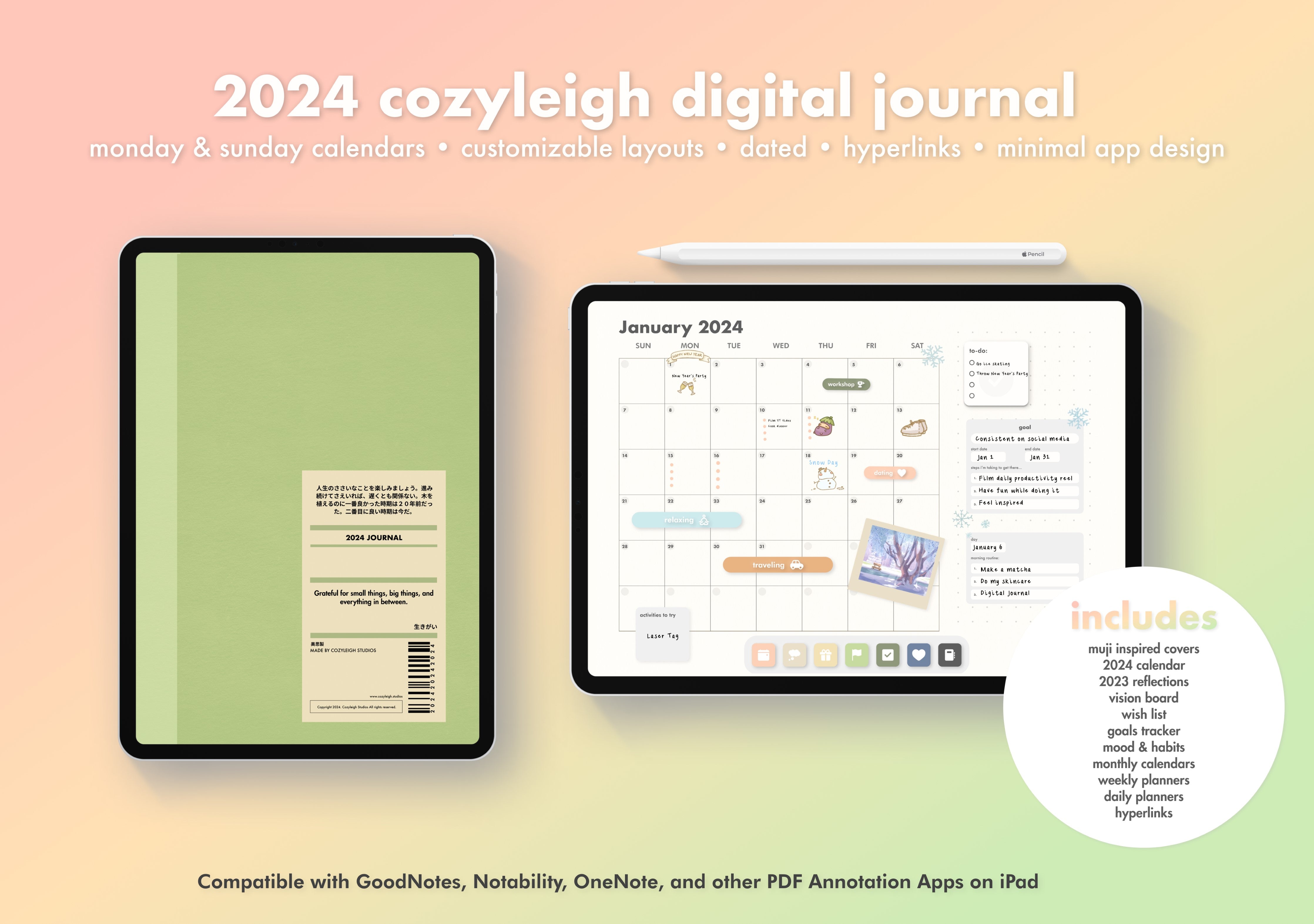 Joyeuse 2024 Planificateur & Journal (DIGITAL) - français - Payhip