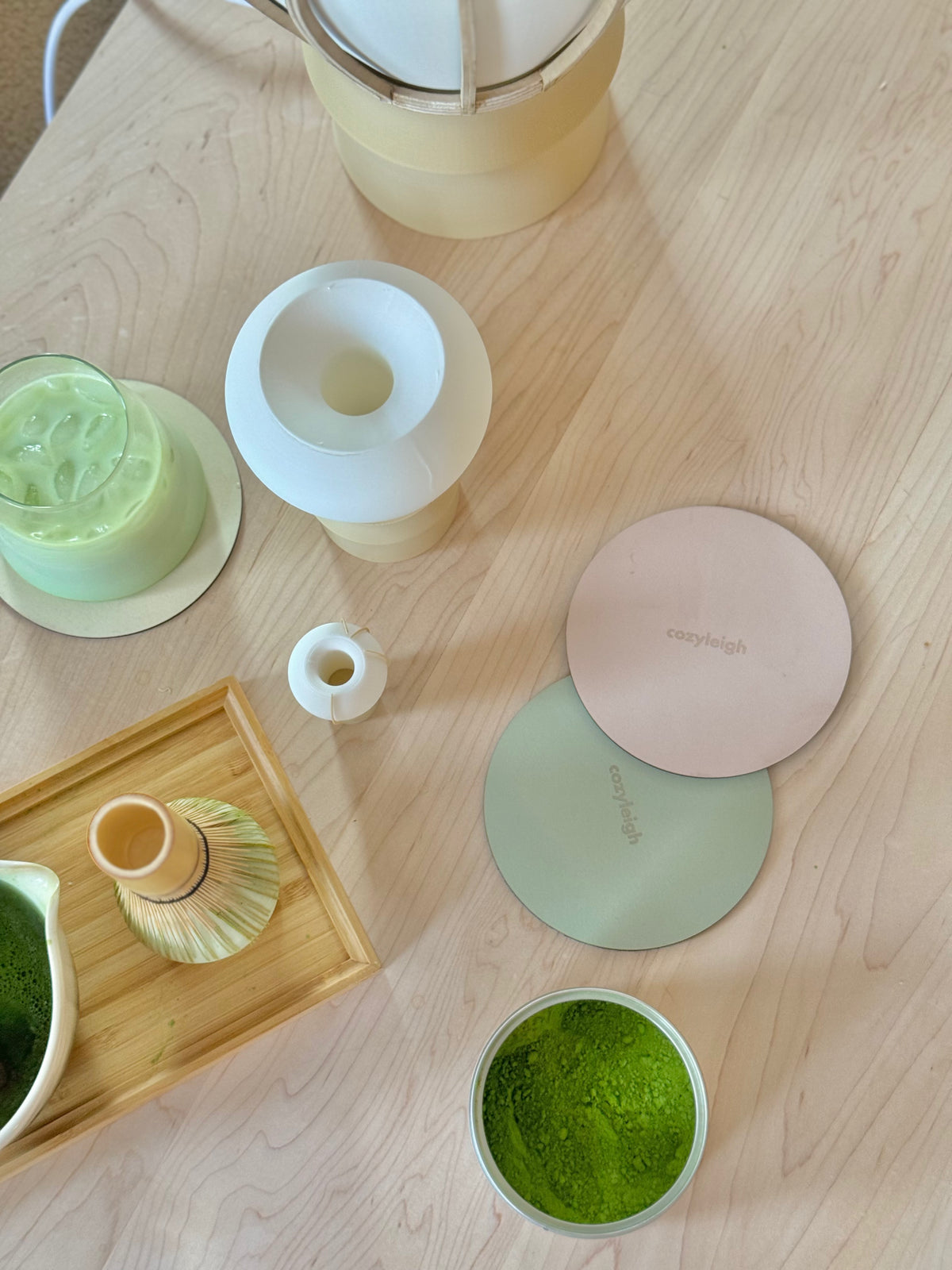Zen MagSafe Charger Stands from above with matcha