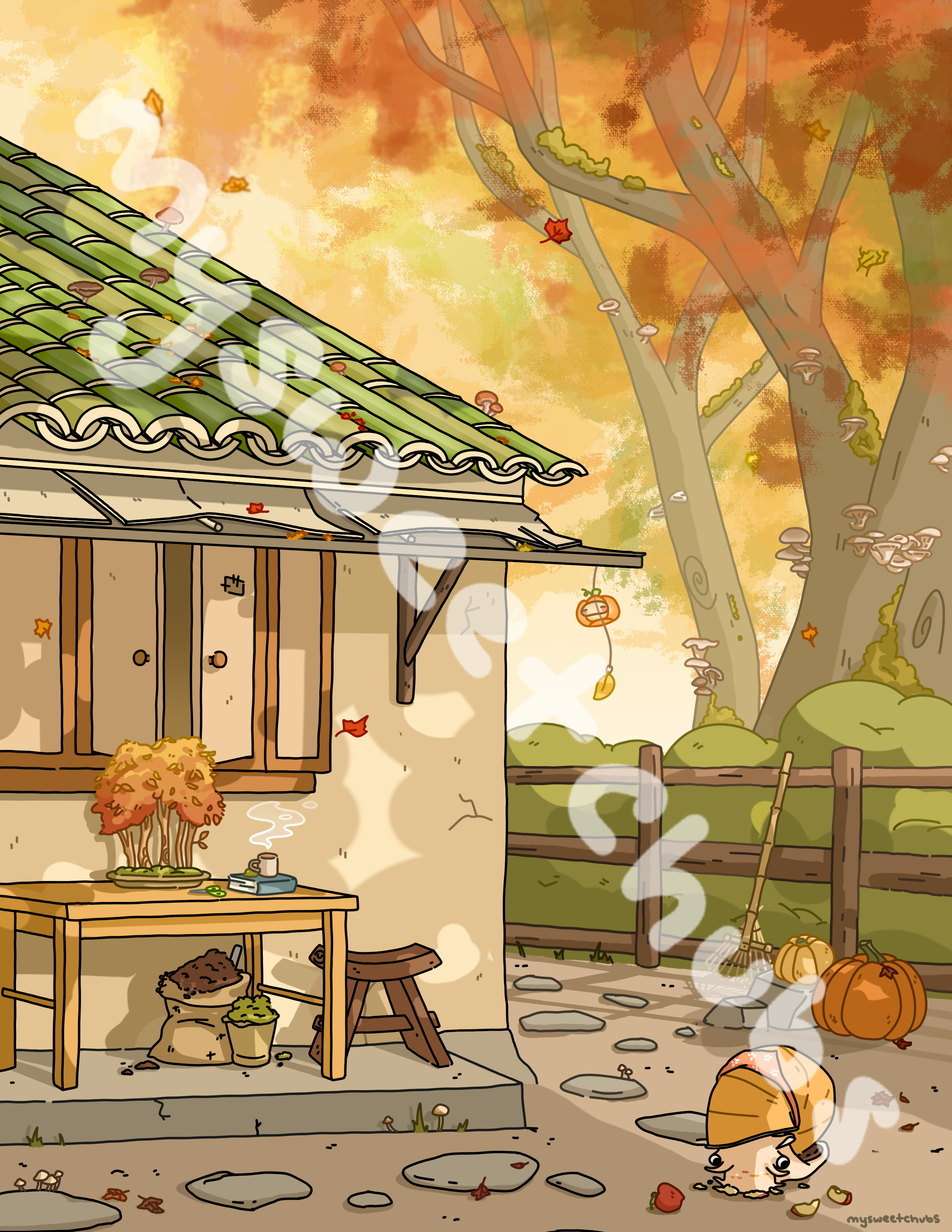 MySweetChubs Zen Flower In Fall Shop Art Print