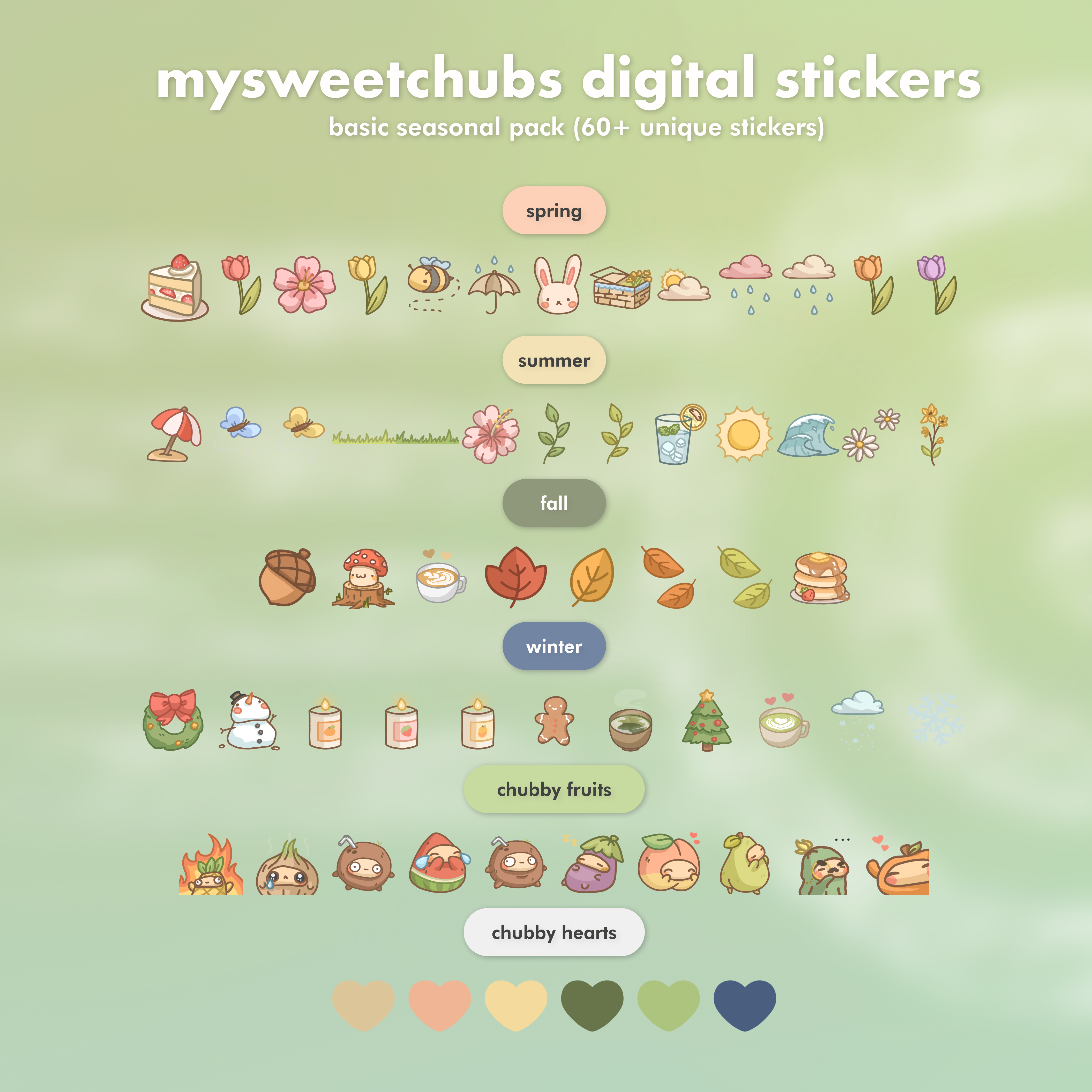 MySweetChubs Basic Seasonal Pack Digital Stickers