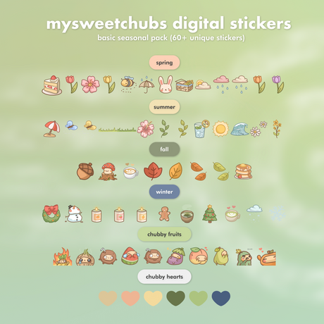 MySweetChubs Basic Seasonal Pack Digital Stickers