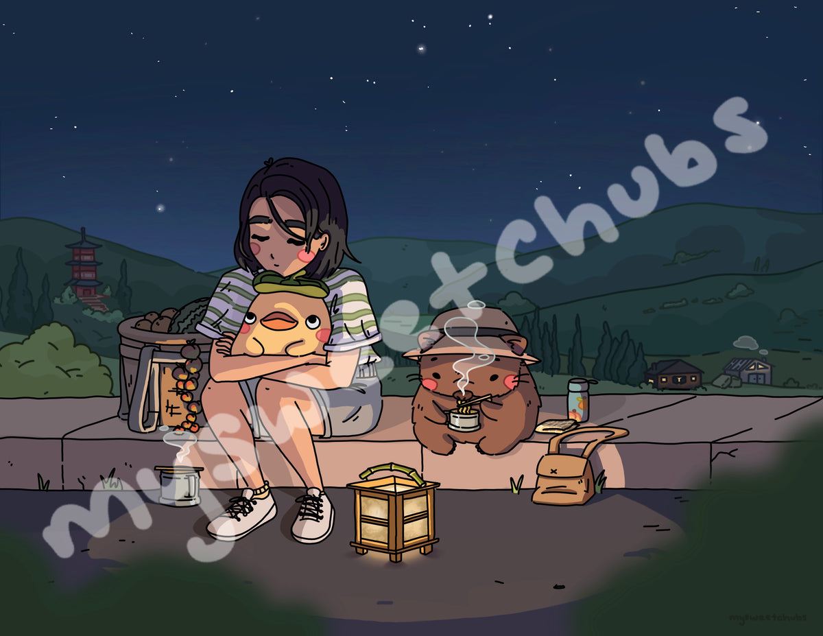 MySweetChubs Cozy Nights in Rural Life Art Print
