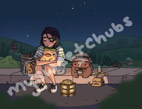 MySweetChubs Cozy Nights in Rural Life Art Print