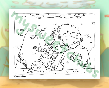 MySweetChubs 'Ellie & Puffsey' Digital Coloring Sheet