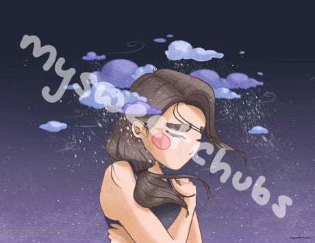 MySweetChubs Head in the Storm Art Print