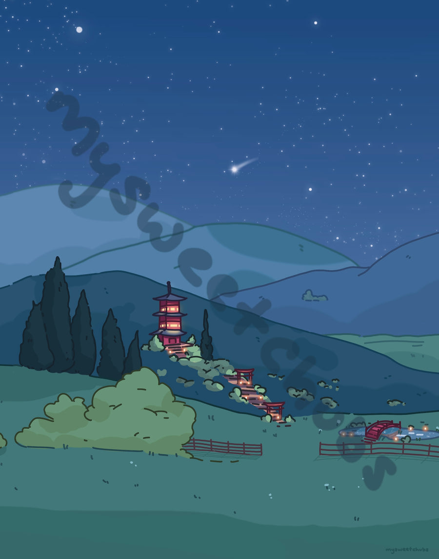 MySweetChubs Rural Life at Night Digital Wallpaper, photo 5