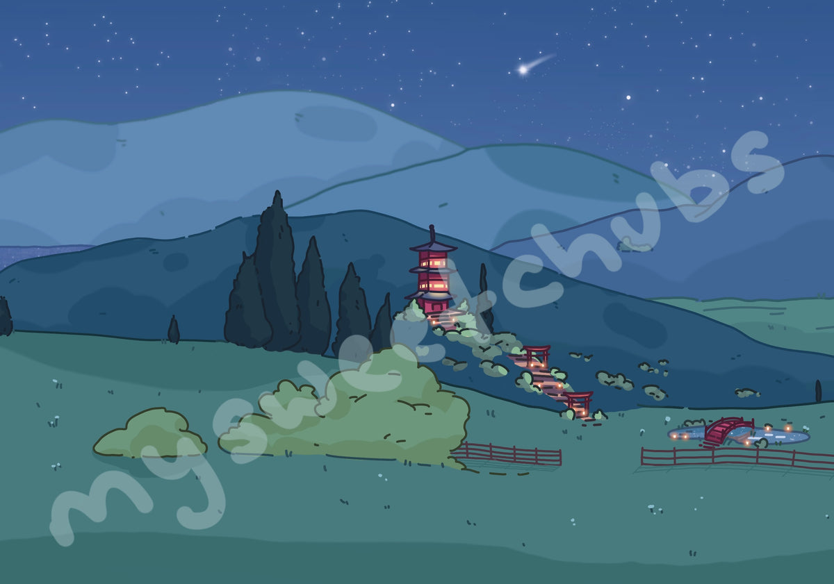 MySweetChubs Rural Life at Night Digital Wallpaper, photo 5