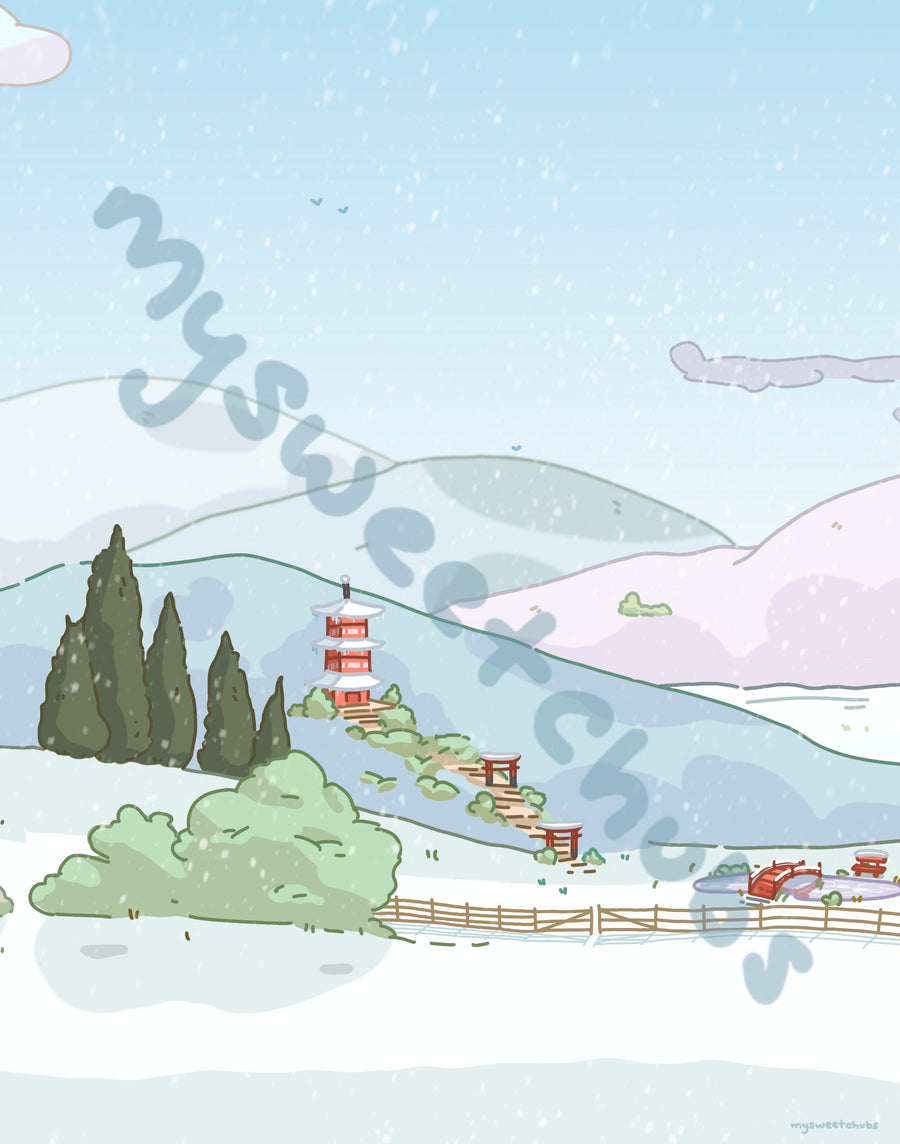 MySweetChubs Rural Life in Winter Digital Wallpaper, photo 4