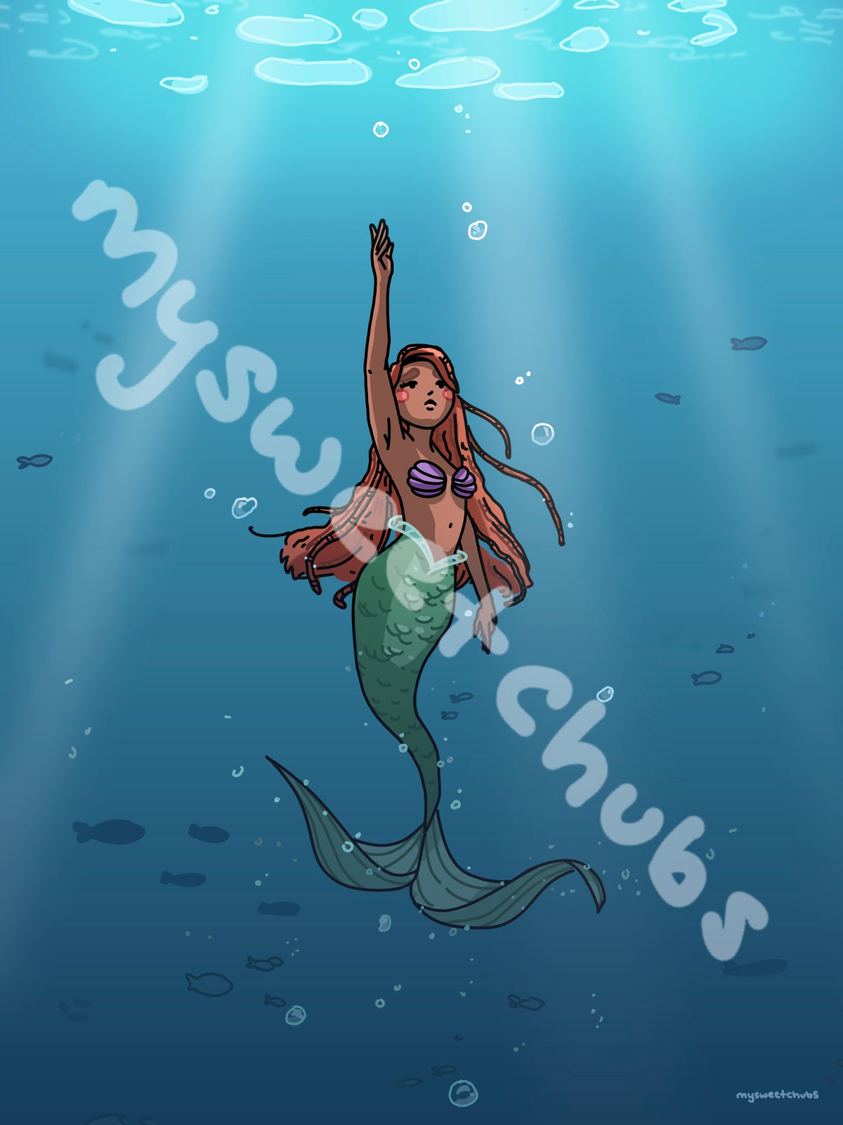 MySweetChubs The Little Mermaid 'Reaching for Land' Art Print