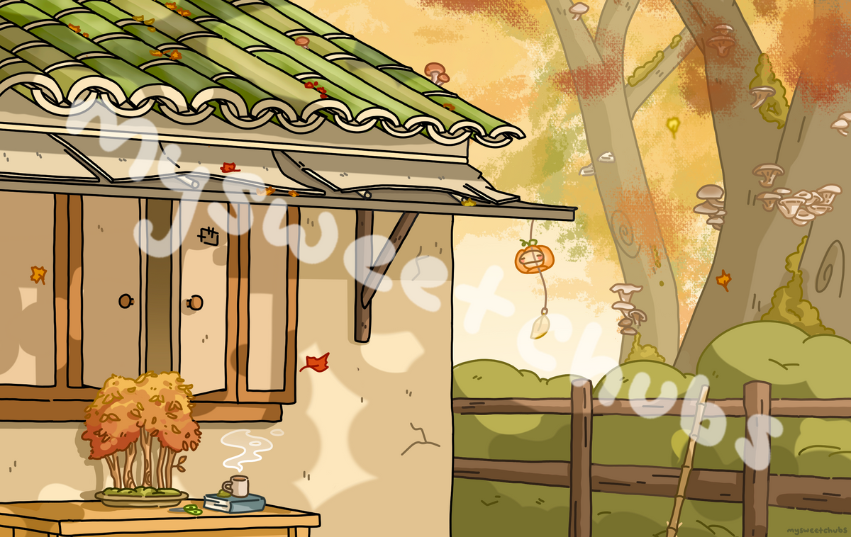 MySweetChubs Zen Flower Shop In Fall Digital Wallpaper, photo 5