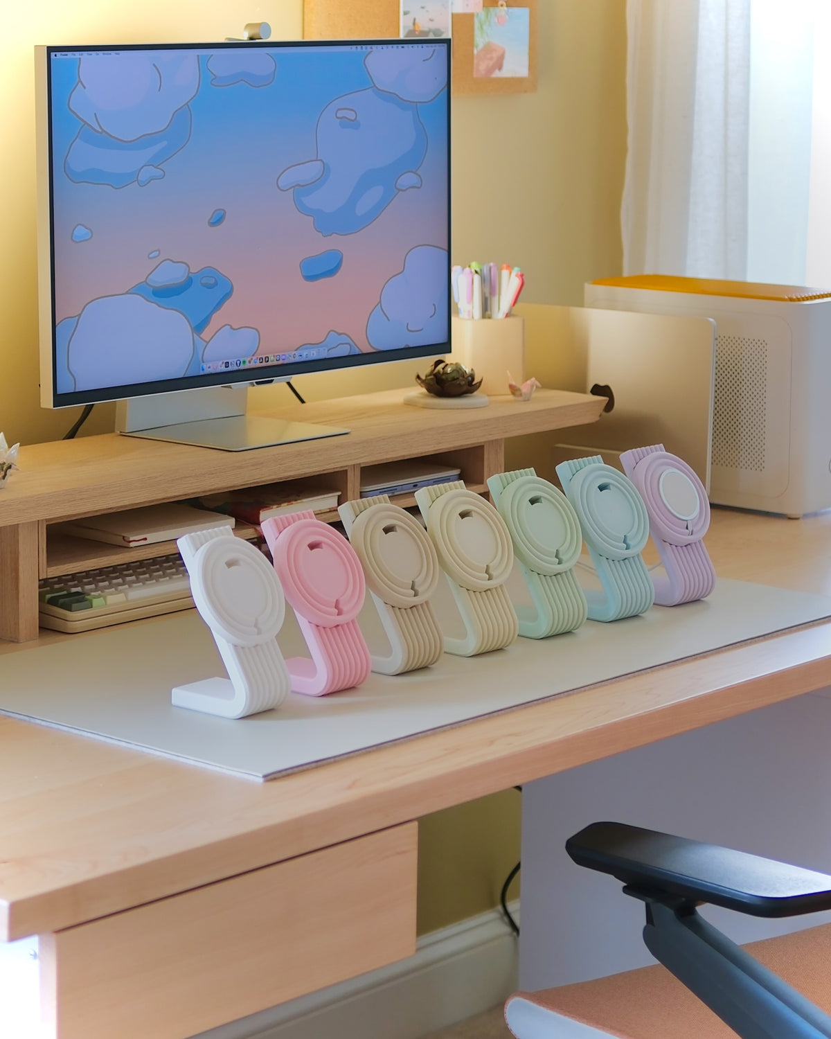 Zen MagSafe Charger Stands lined up in the studio