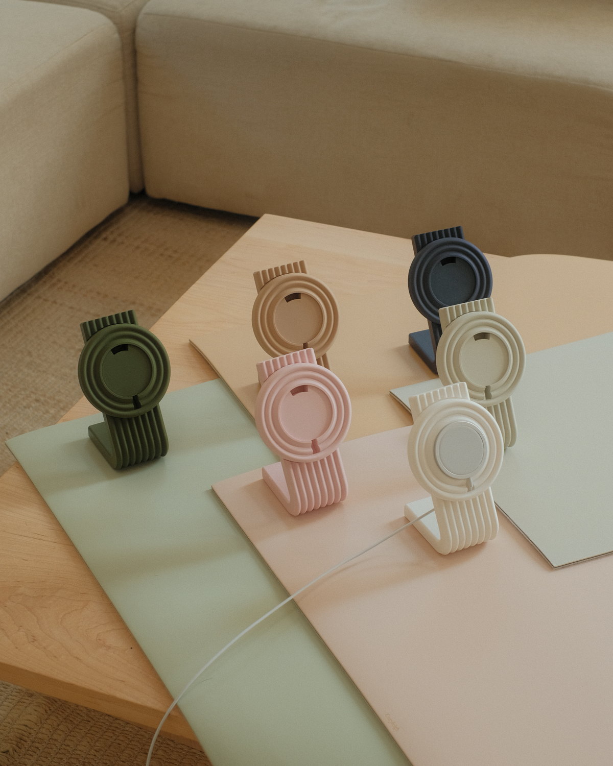 Zen MagSafe Charger Stands on a desk mat