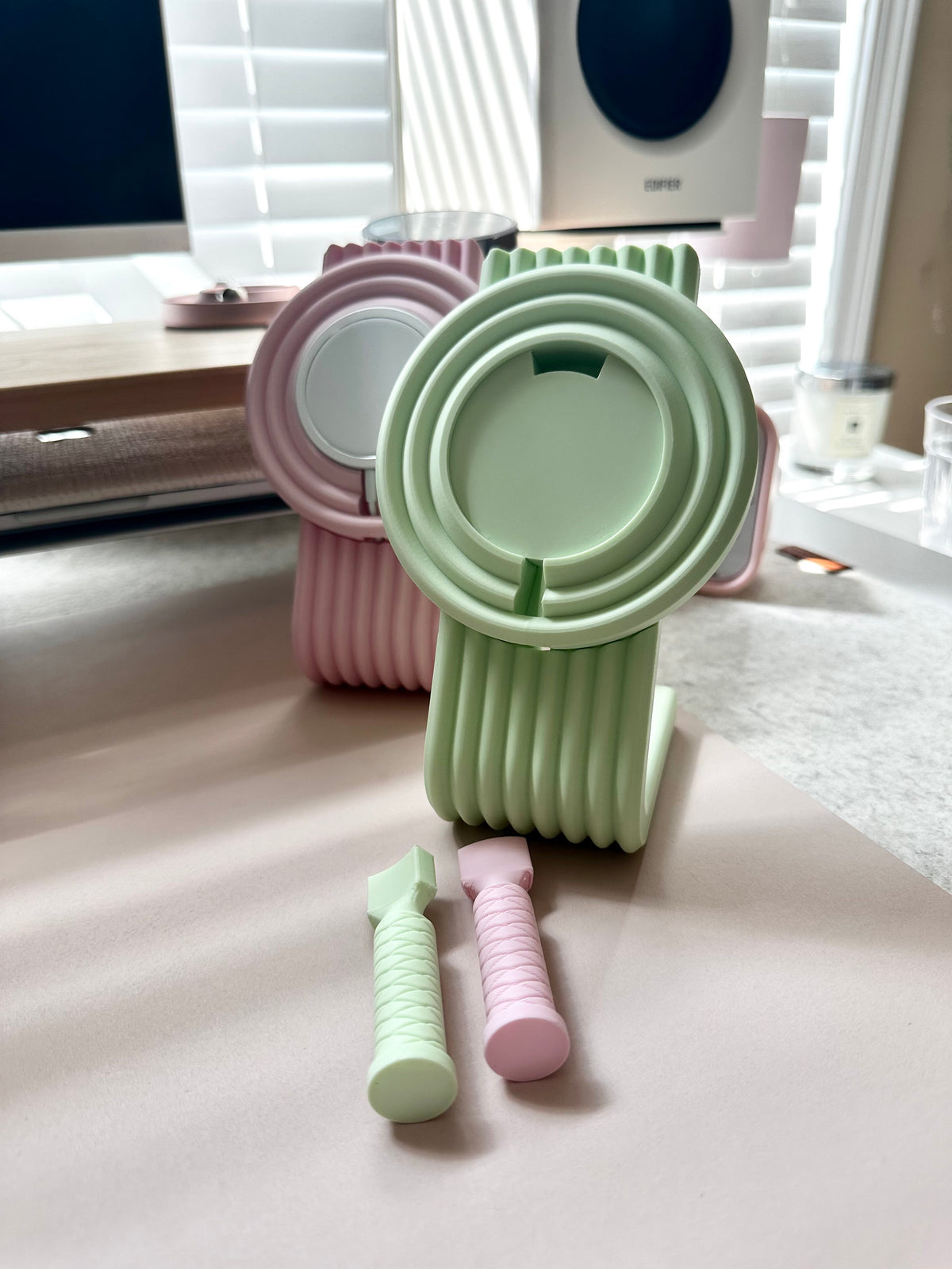 Zen MagSafe Charger Stands in sage and white