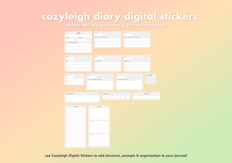 Cozyleigh Diary Digital Sticker Pack for Journaling