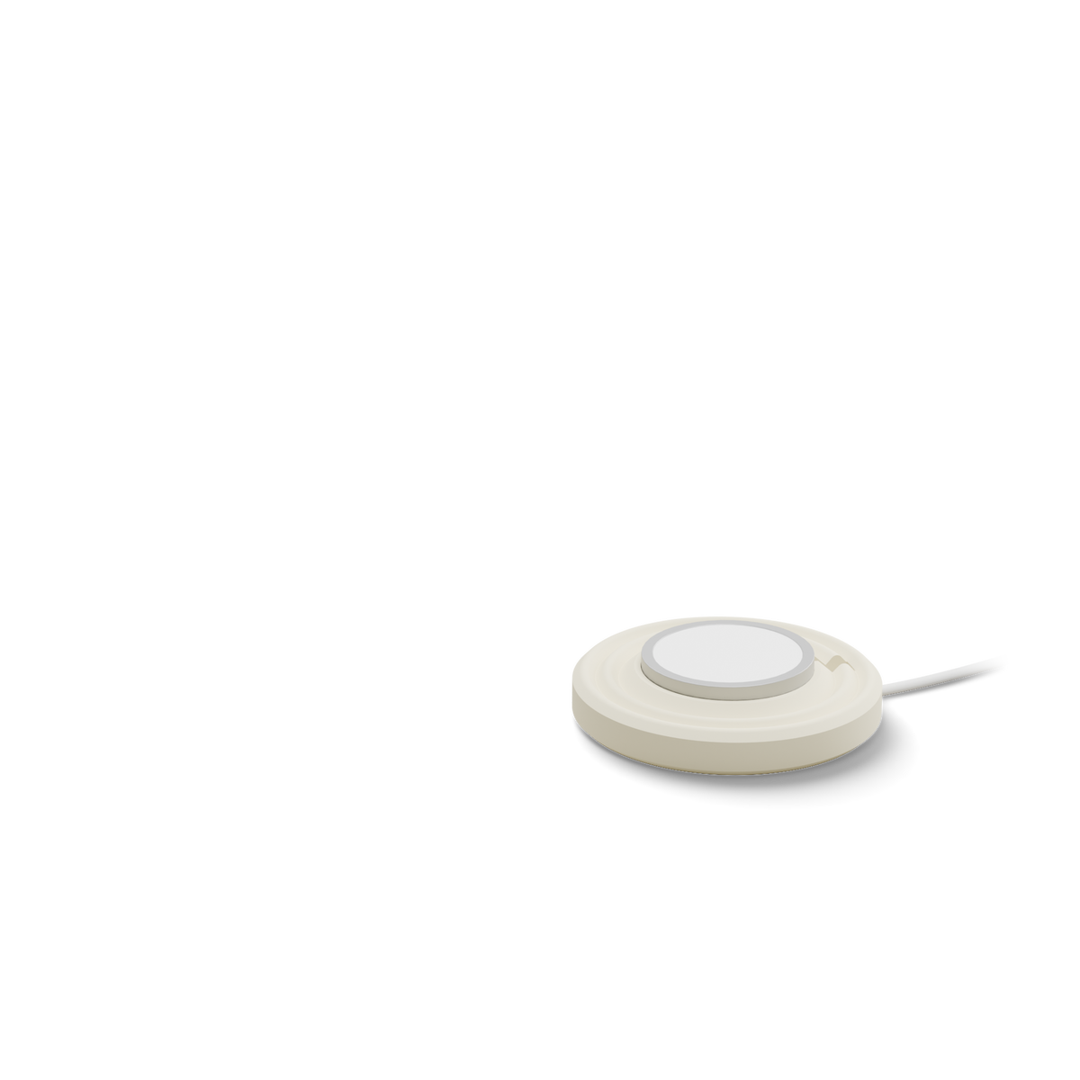 Charging pair layer: Beige Zen MagSafe Charger Puck with its cable