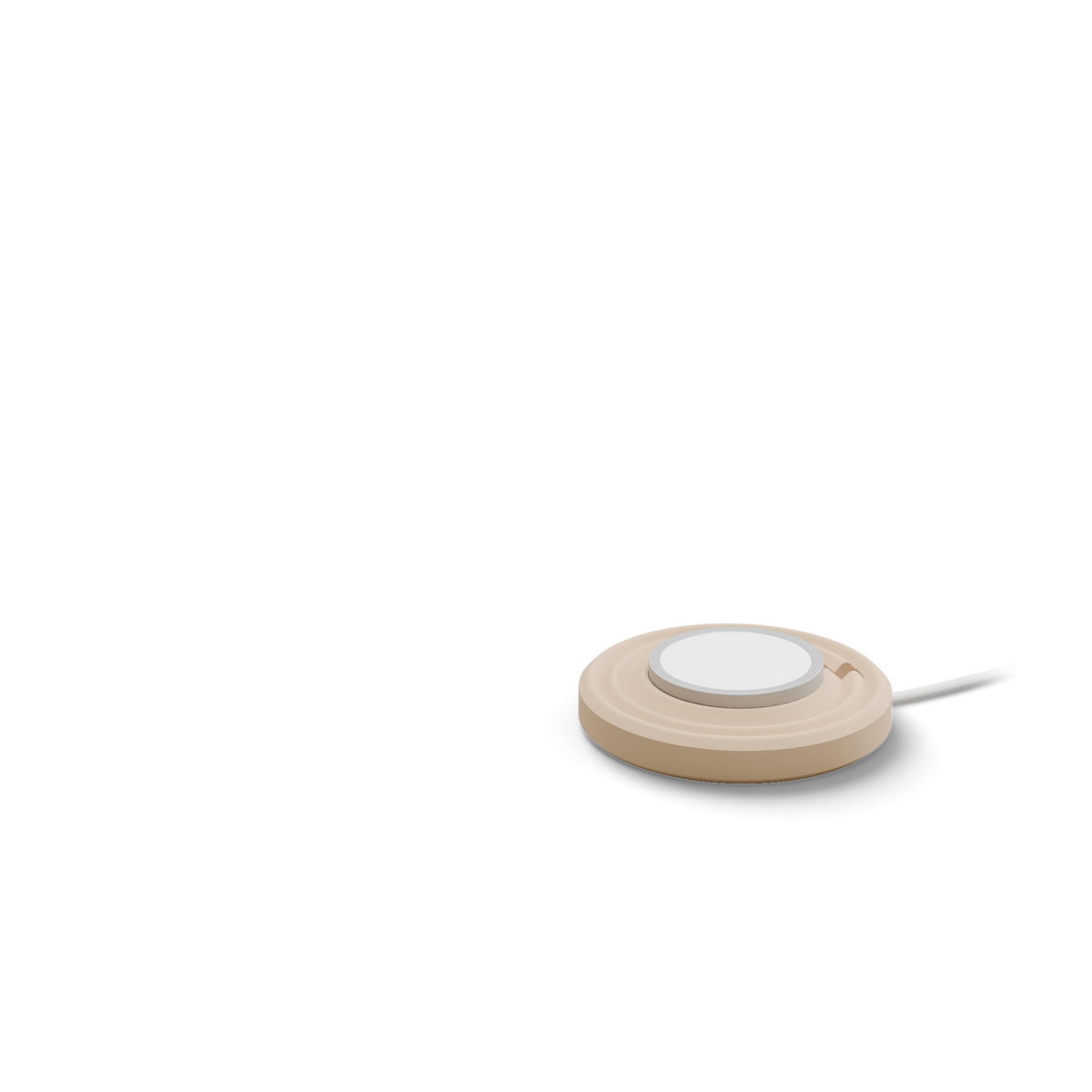 Charging pair layer: Caramel Zen MagSafe Charger Puck with its cable