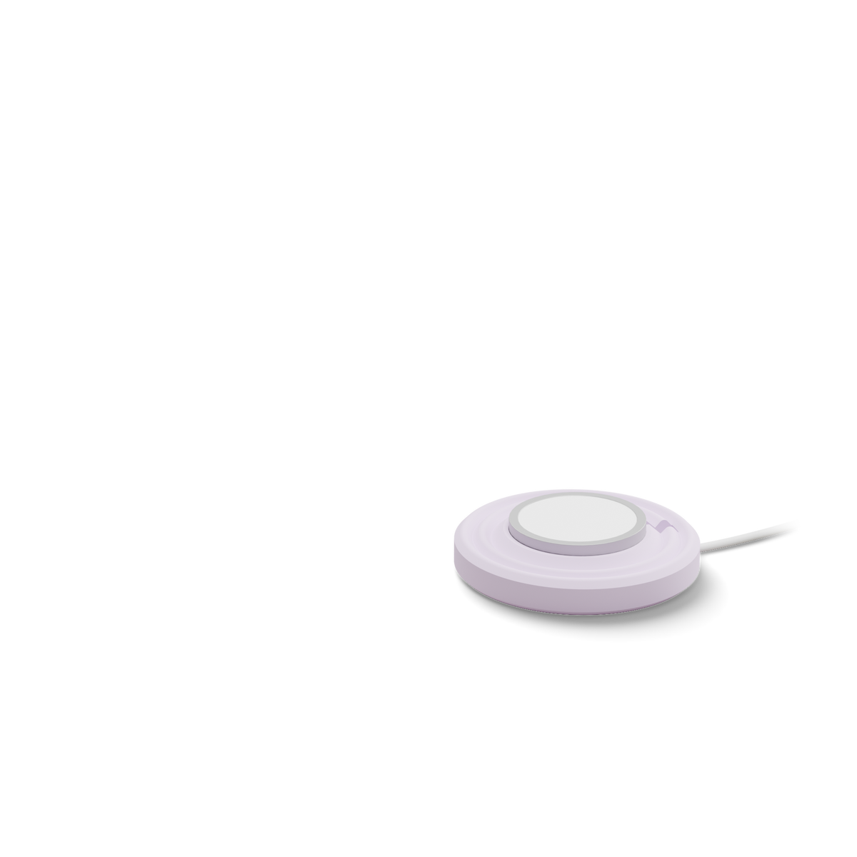 Charging pair layer: Lavender Zen MagSafe Charger Puck with its cable