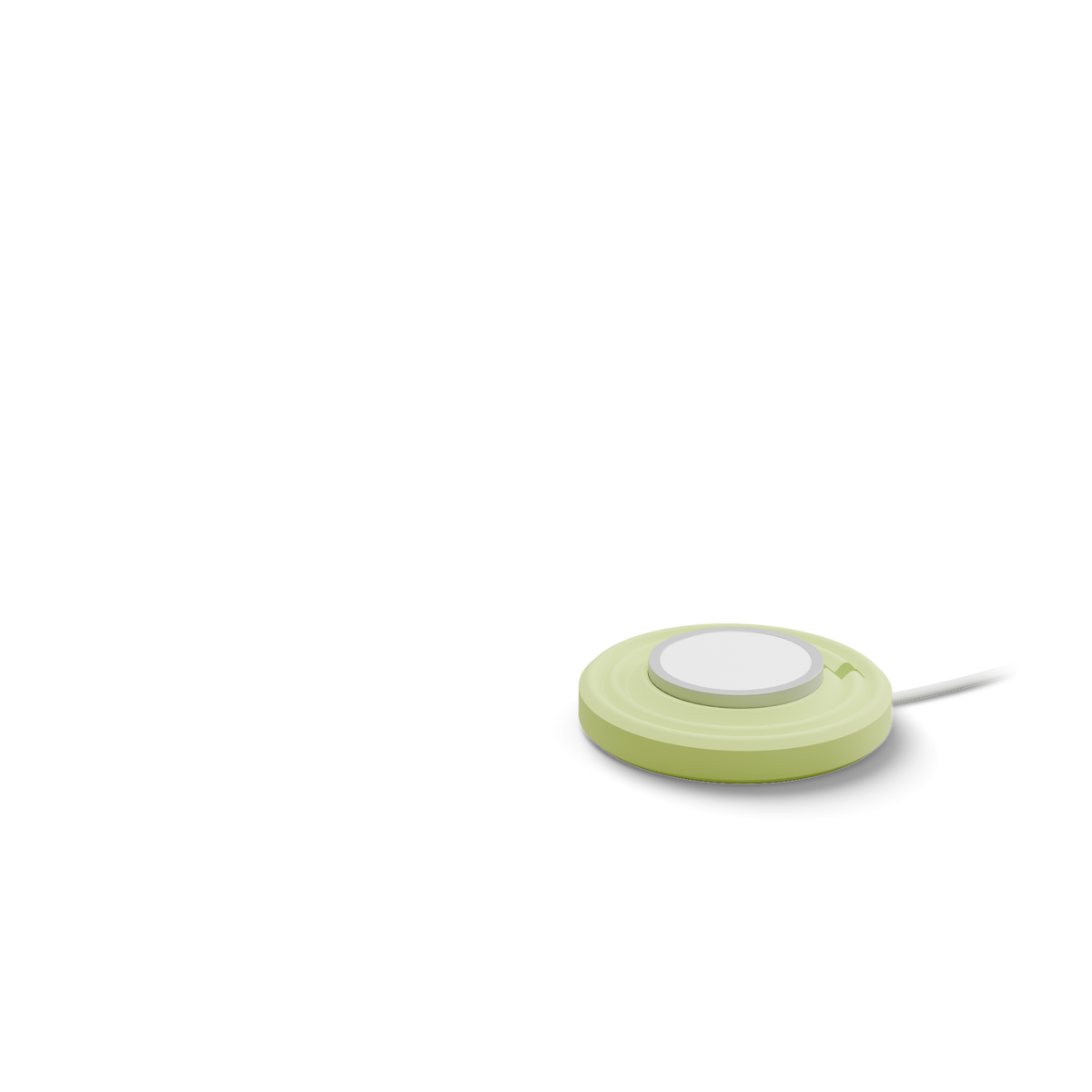 Charging pair layer: Matcha Zen MagSafe Charger Puck with its cable