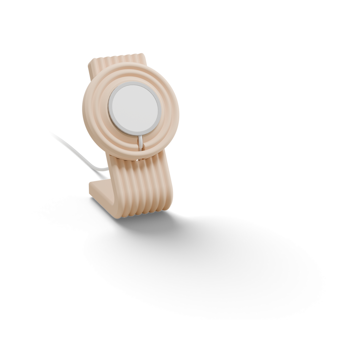Charging pair layer: Dusty Blush Zen MagSafe Charger Stand with its cable