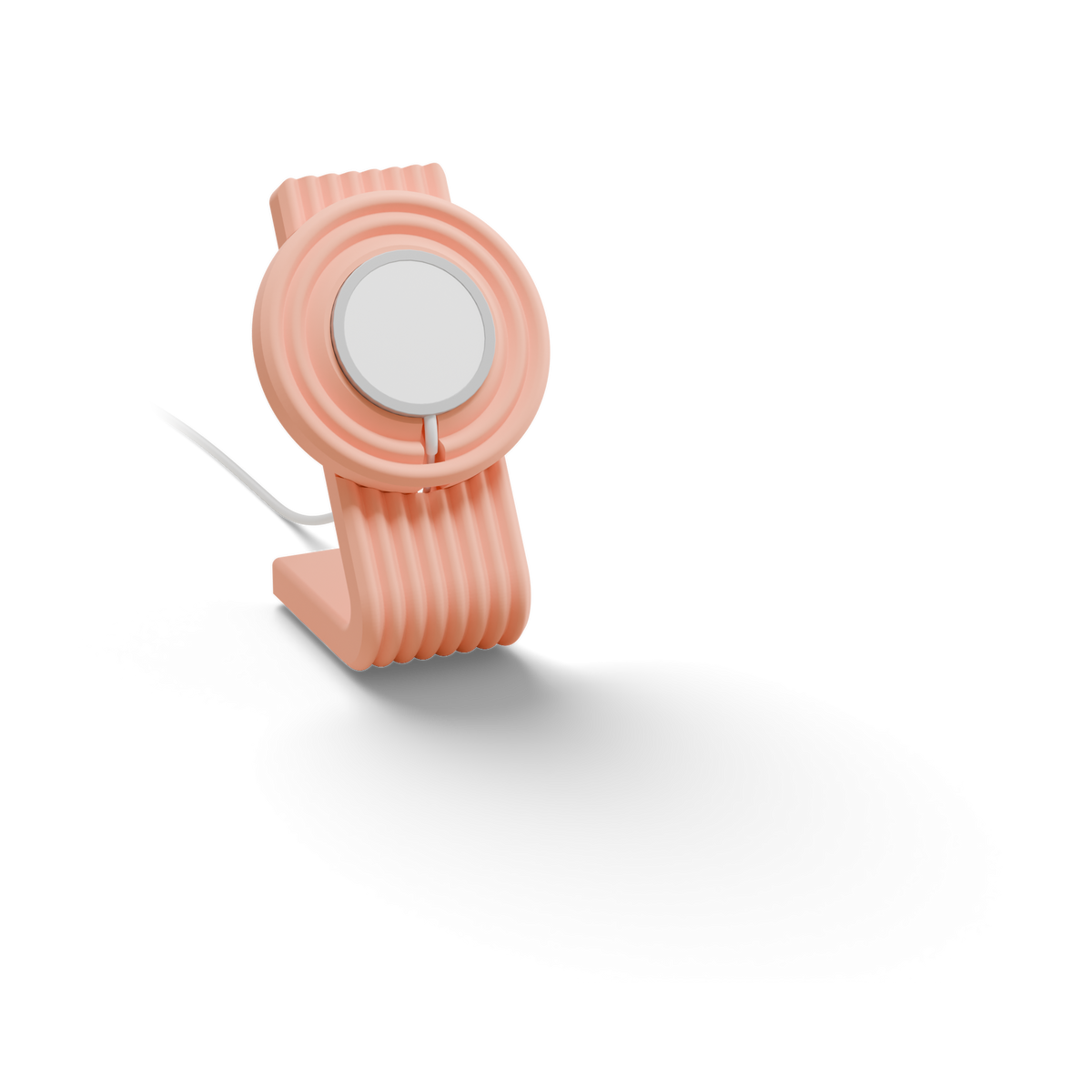 Charging pair layer: Peach Zen MagSafe Charger Stand with its cable