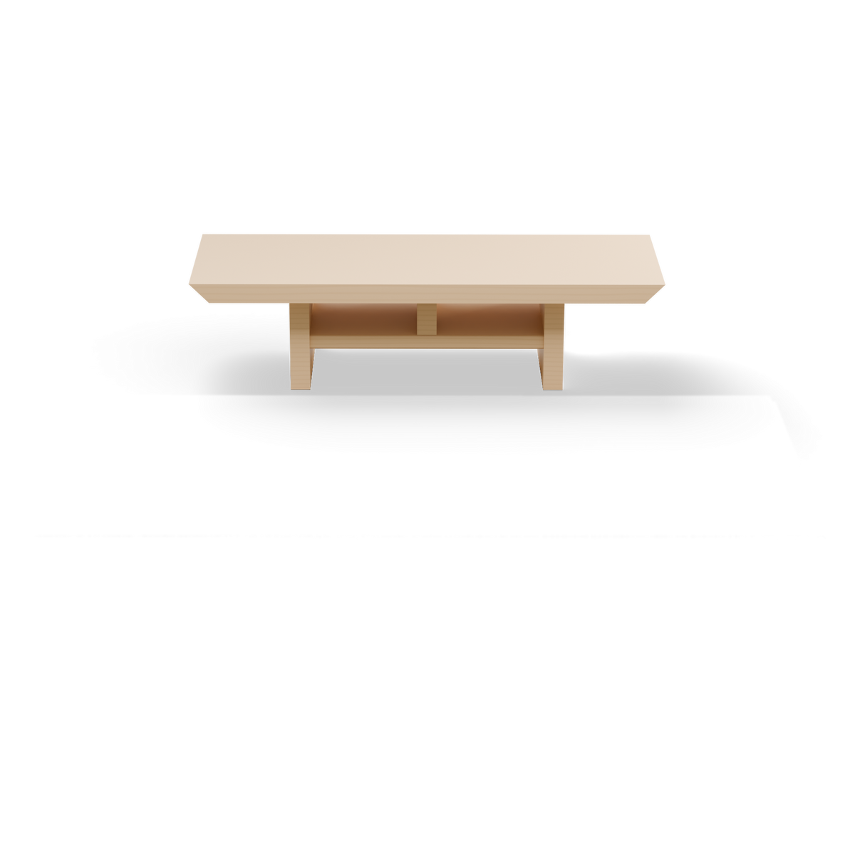 Cozy desk set layer: Medium Zen Desk Shelf in maple behind the Large mat