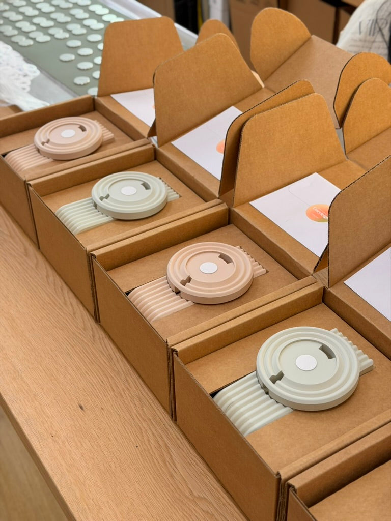 Stands lined up for packing