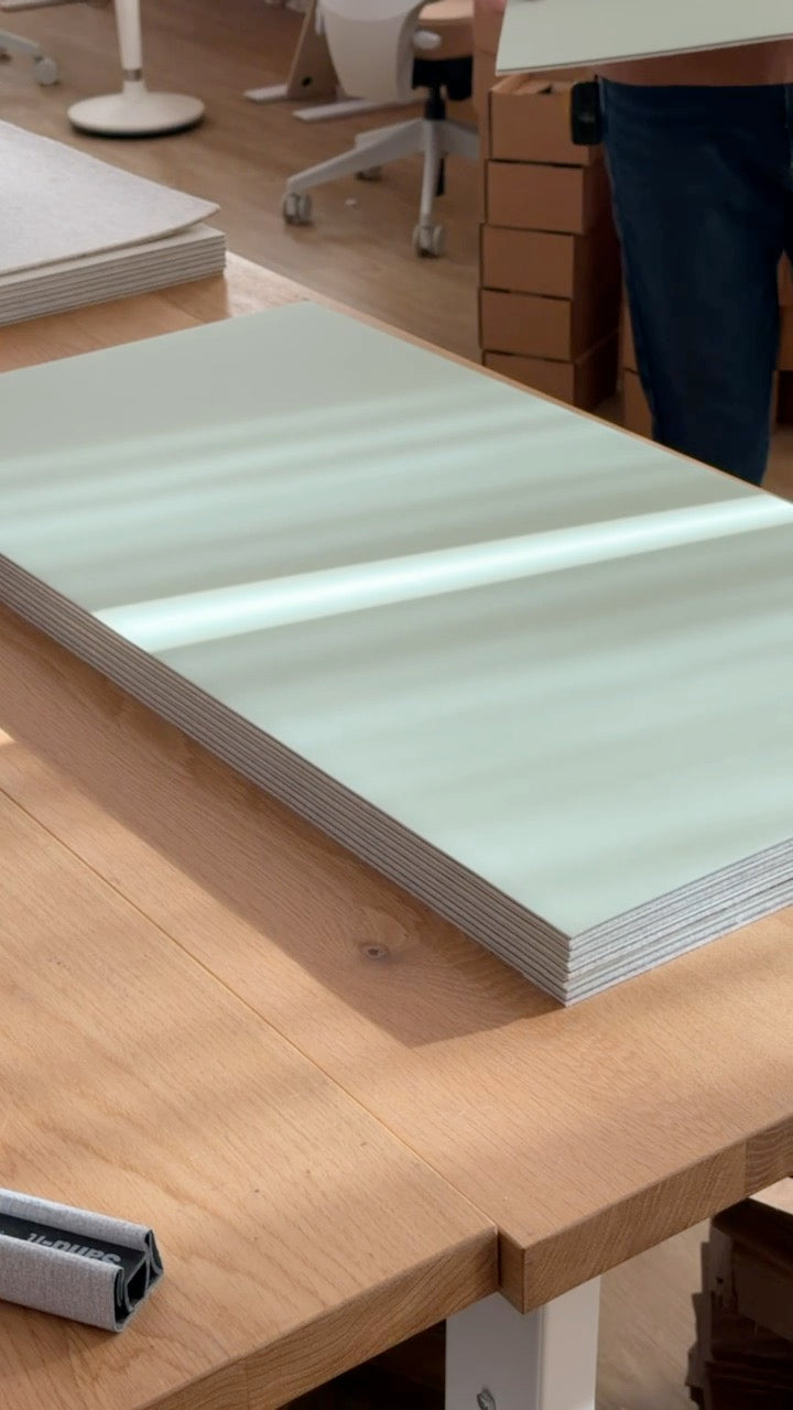 A fresh stack of Matcha desk mats