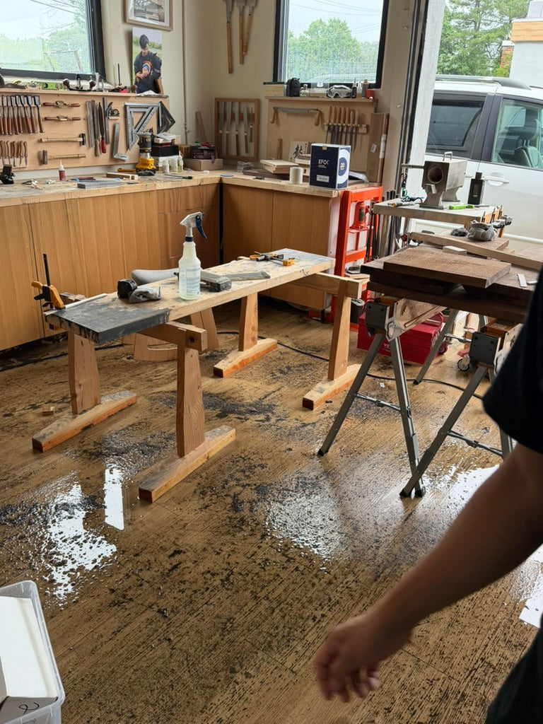 The woodshop the morning of the flood