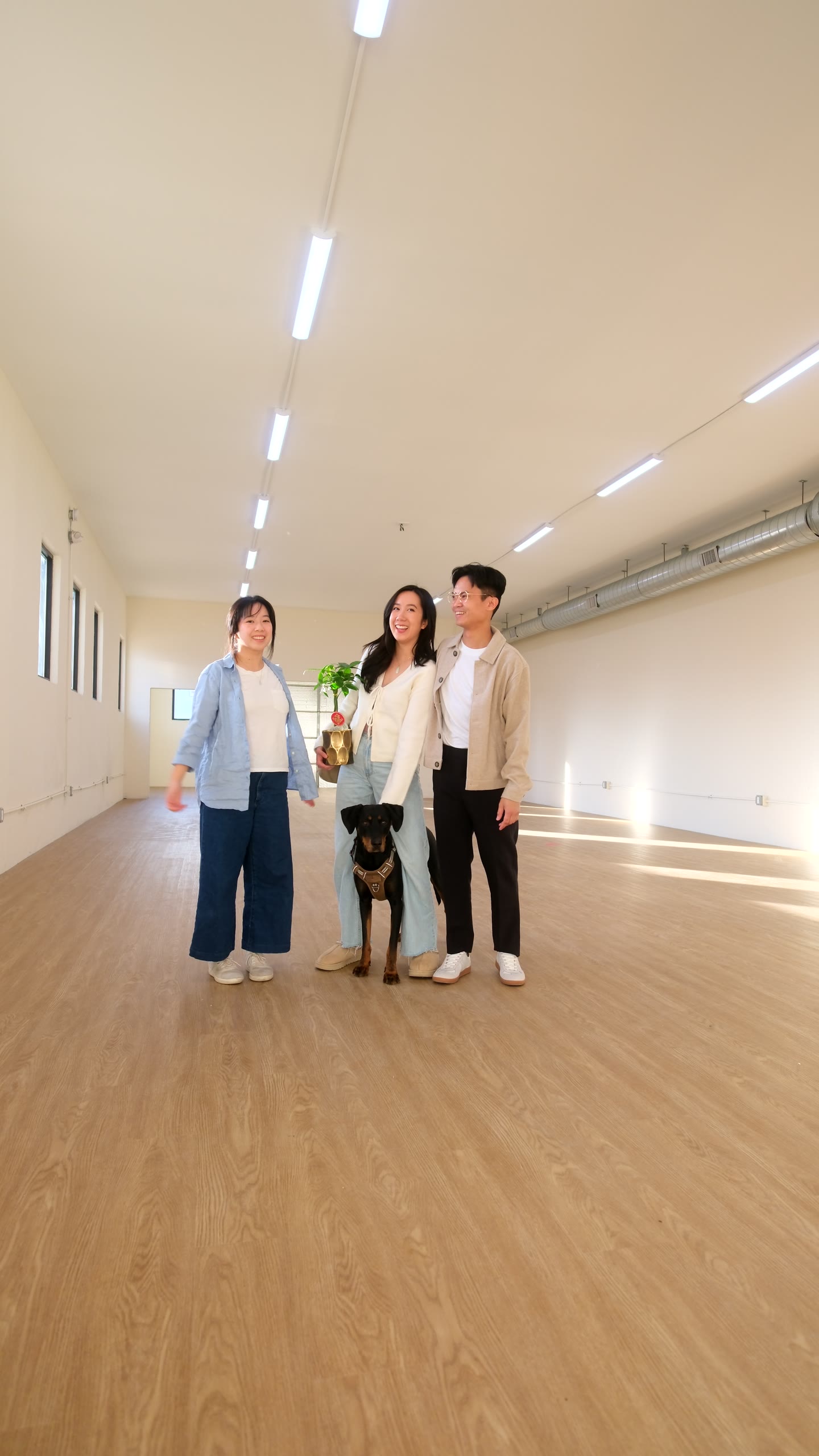 The family on our first day in the empty studio