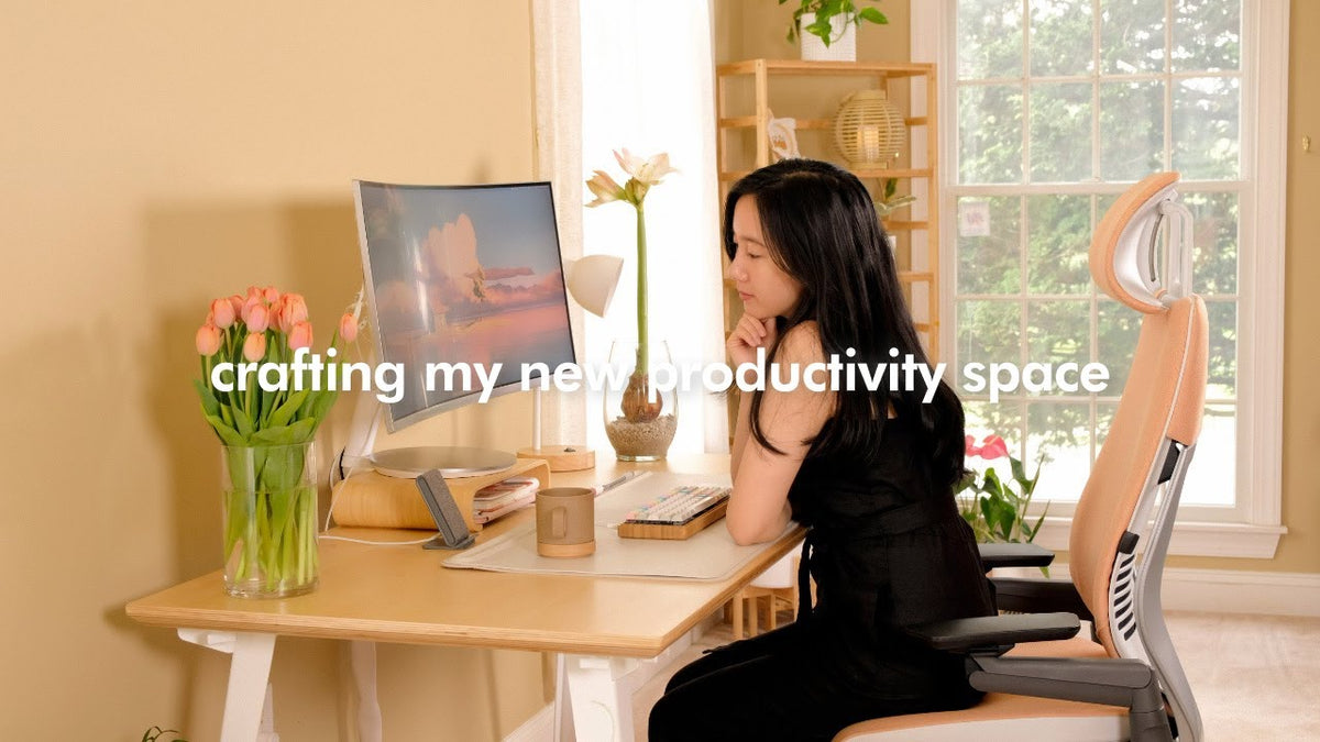 Maisy's new warm, cozy and zen home office, spring 2021