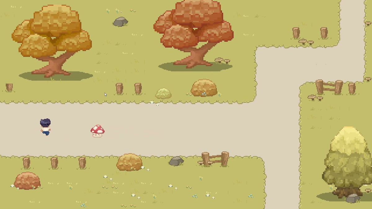 A scene from Wistful Orchids, our cozy pixel art game, 2021
