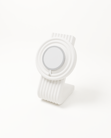 Zen MagSafe Charger Stand (Imperfectly Perfect) in White on a white background