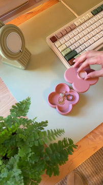 Video: lifting the lid off a Fa Trinket Tray, putting jewellery in, and stacking it back with its lid