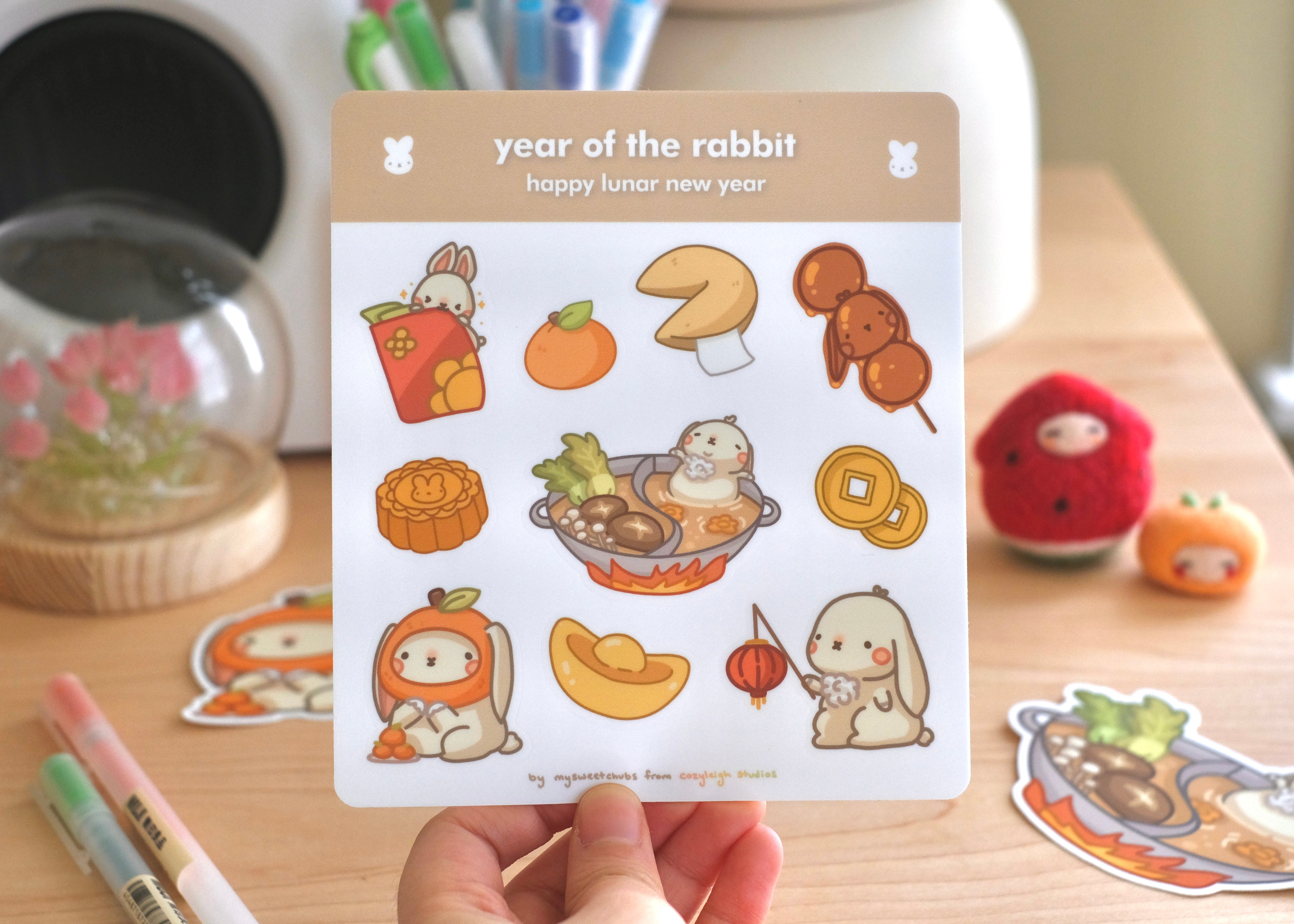 MySweetChubs Year of the Rabbit Lunar New Year Sticker Sheets