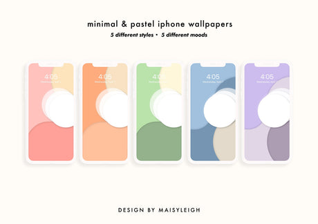 5 Abstract Pastel iPhone Digital Wallpapers