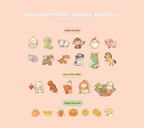 MySweetChubs 2023 Lunar New Year Digital Sticker Pack