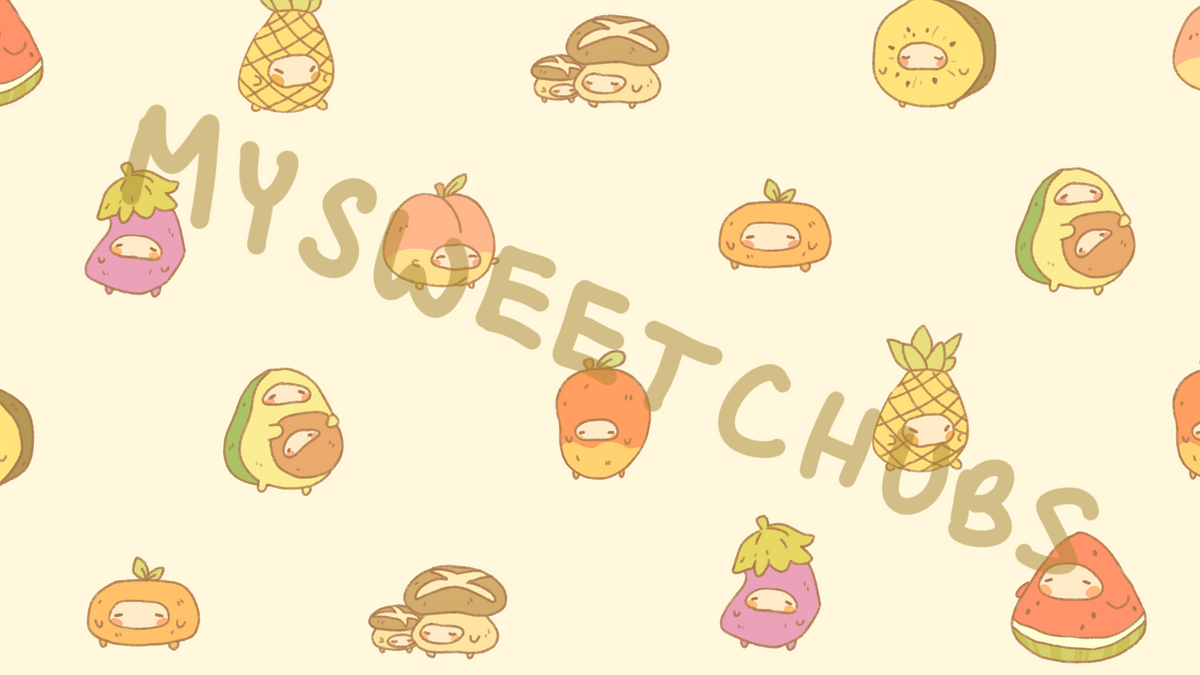 MySweetChubs Chubby Fruits Digital Wallpaper, photo 4