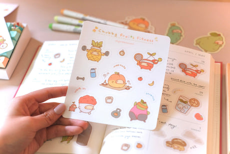 MySweetChubs Chubby Fruits Fitness Sticker Sheets (Part 1 and 2)