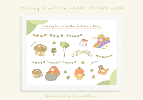 MySweetChubs Chubby Fruits in March Digital Sticker Pack