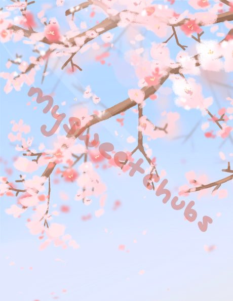 MySweetChubs Cozy Spring Cherry Blossom Art Print