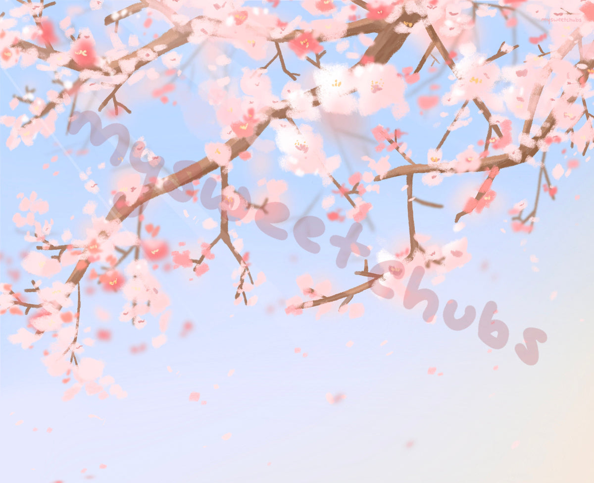 MySweetChubs Cozy Spring Cherry Blossom Digital Wallpaper, photo 4