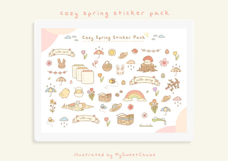 MySweetChubs Cozy Spring Digital Sticker Pack