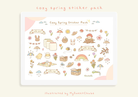 MySweetChubs Cozy Spring Digital Sticker Pack