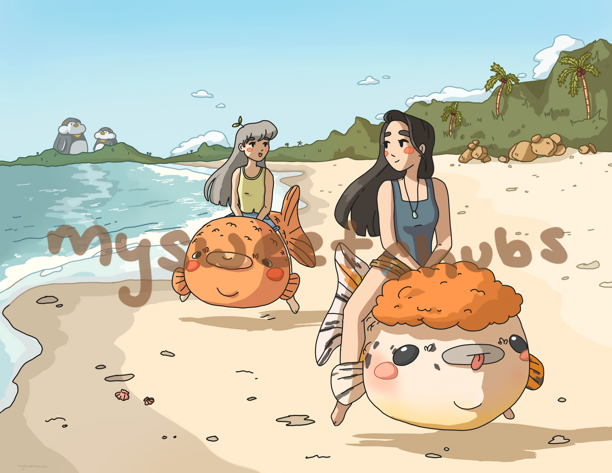 MySweetChubs Goldfish Stroll Art Print, photo 2