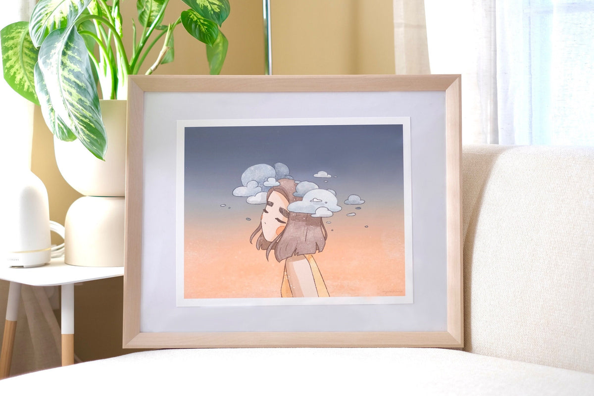 MySweetChubs Head in the Clouds Art Print