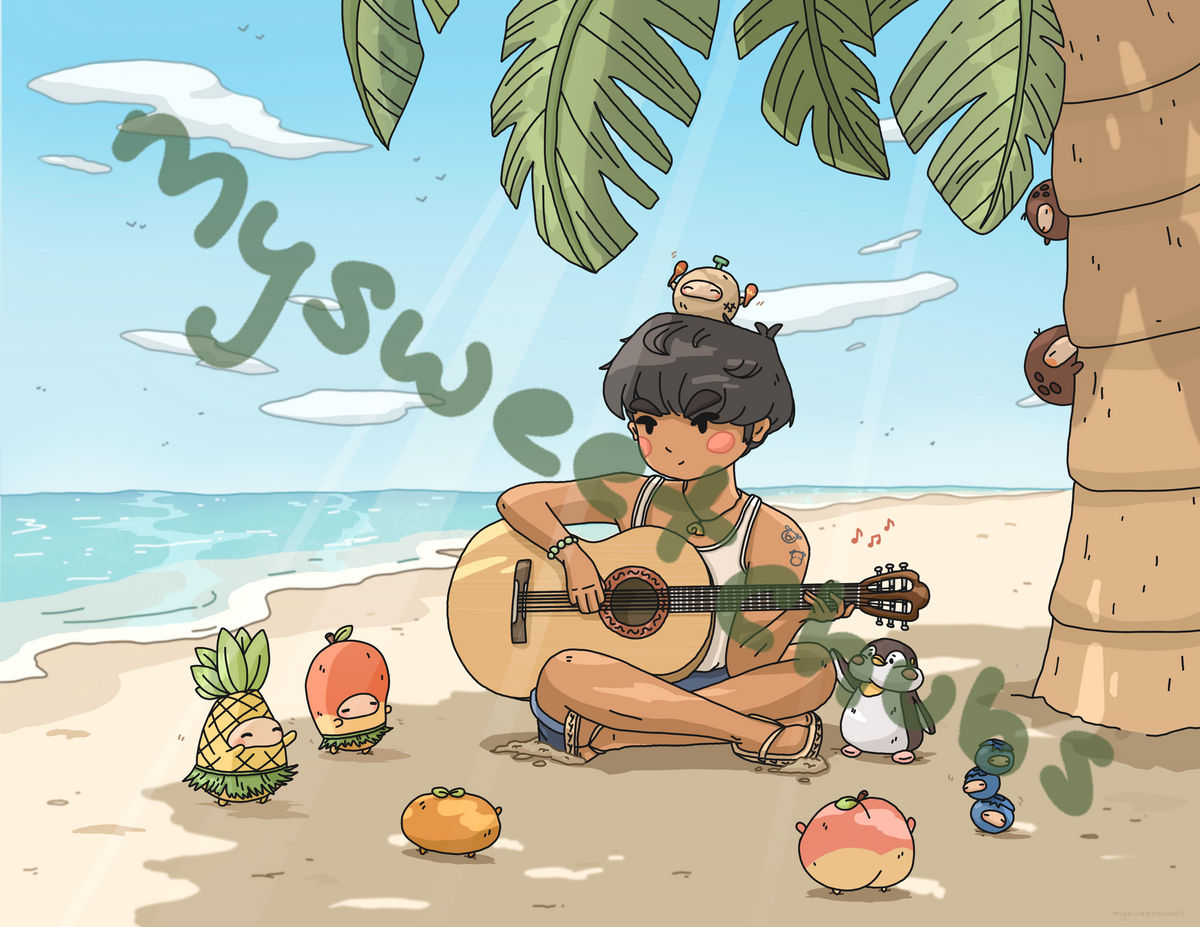 MySweetChubs Island Jamming Session Art Print, photo 2