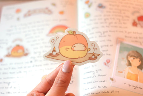 MySweetChubs Meditating Peach Sticker Flake