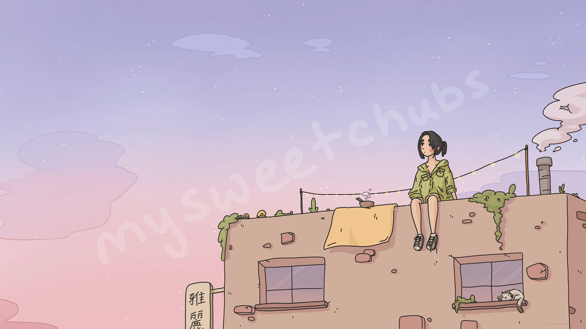 MySweetChubs Rooftop Daydreaming Digital Wallpaper, photo 2